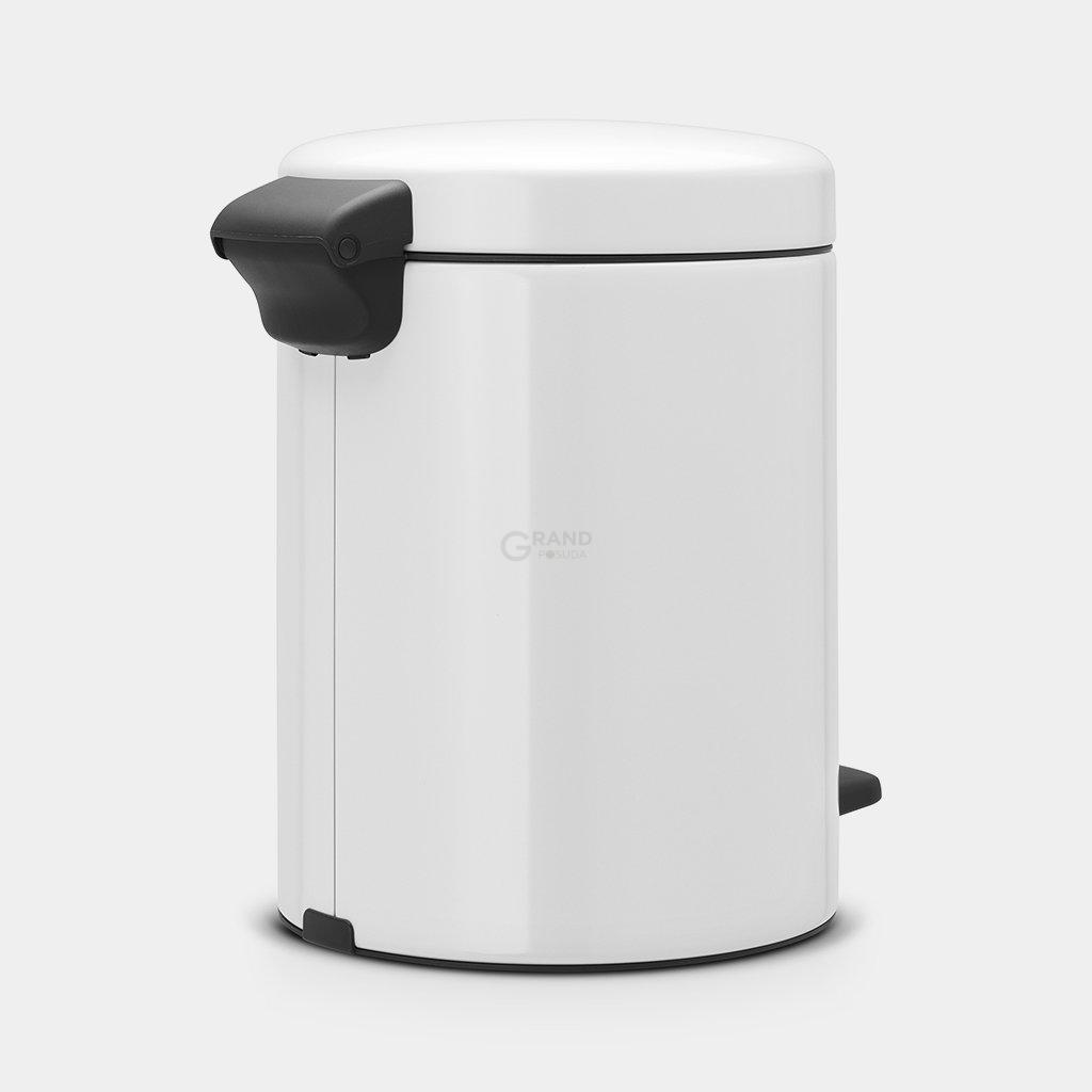 Brabantia Сміттєвий бак з педаллю 5 л безшумний металеве внутрішнє відро білий NewIcon | https://grandposuda.com.ua