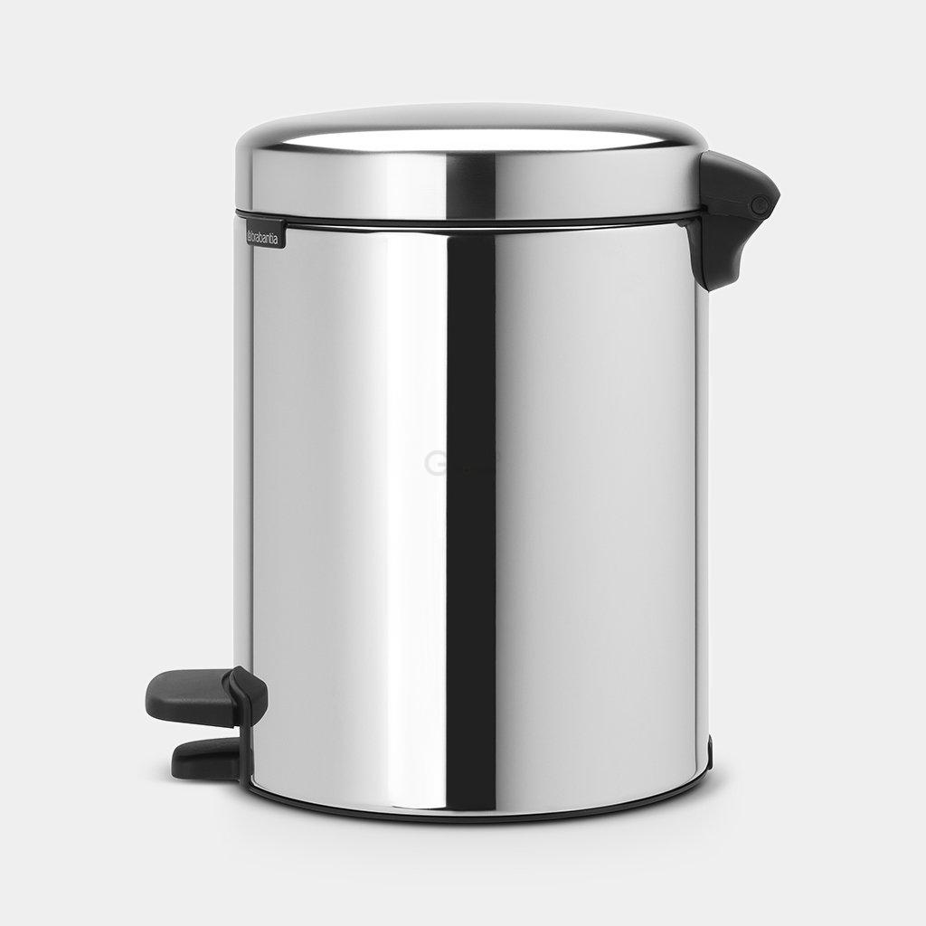 Brabantia Сміттєвий бак з педаллю 5 л безшумний металеве внутрішнє відро глянцева сталь NewIcon | https://grandposuda.com.ua