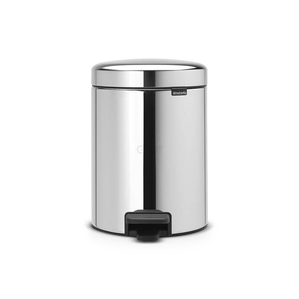 Brabantia Сміттєвий бак з педаллю 5 л безшумний металеве внутрішнє відро глянцева сталь NewIcon | https://grandposuda.com.ua