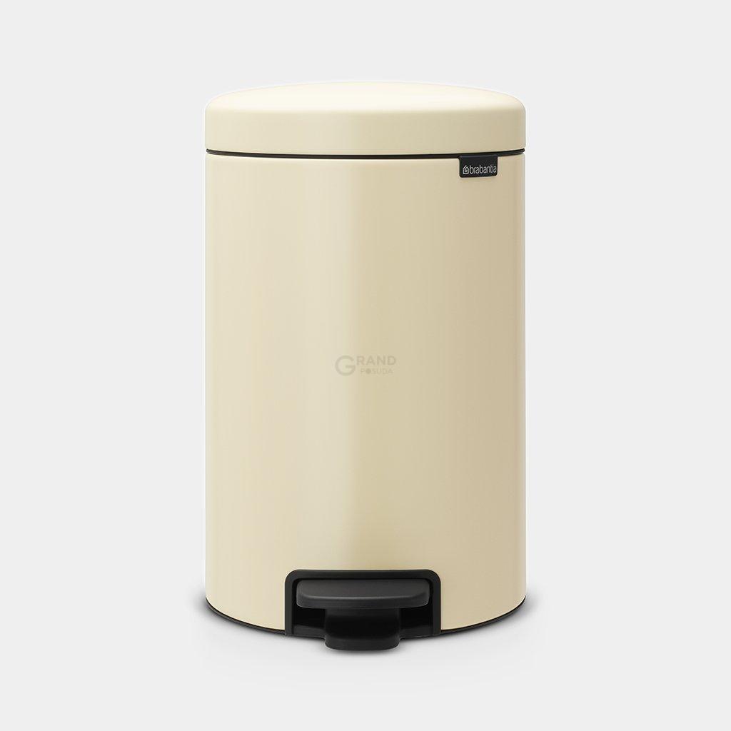 Brabantia Сміттєвий бак з педаллю 12 л безшумний мигдальний NewIcon | https://grandposuda.com.ua