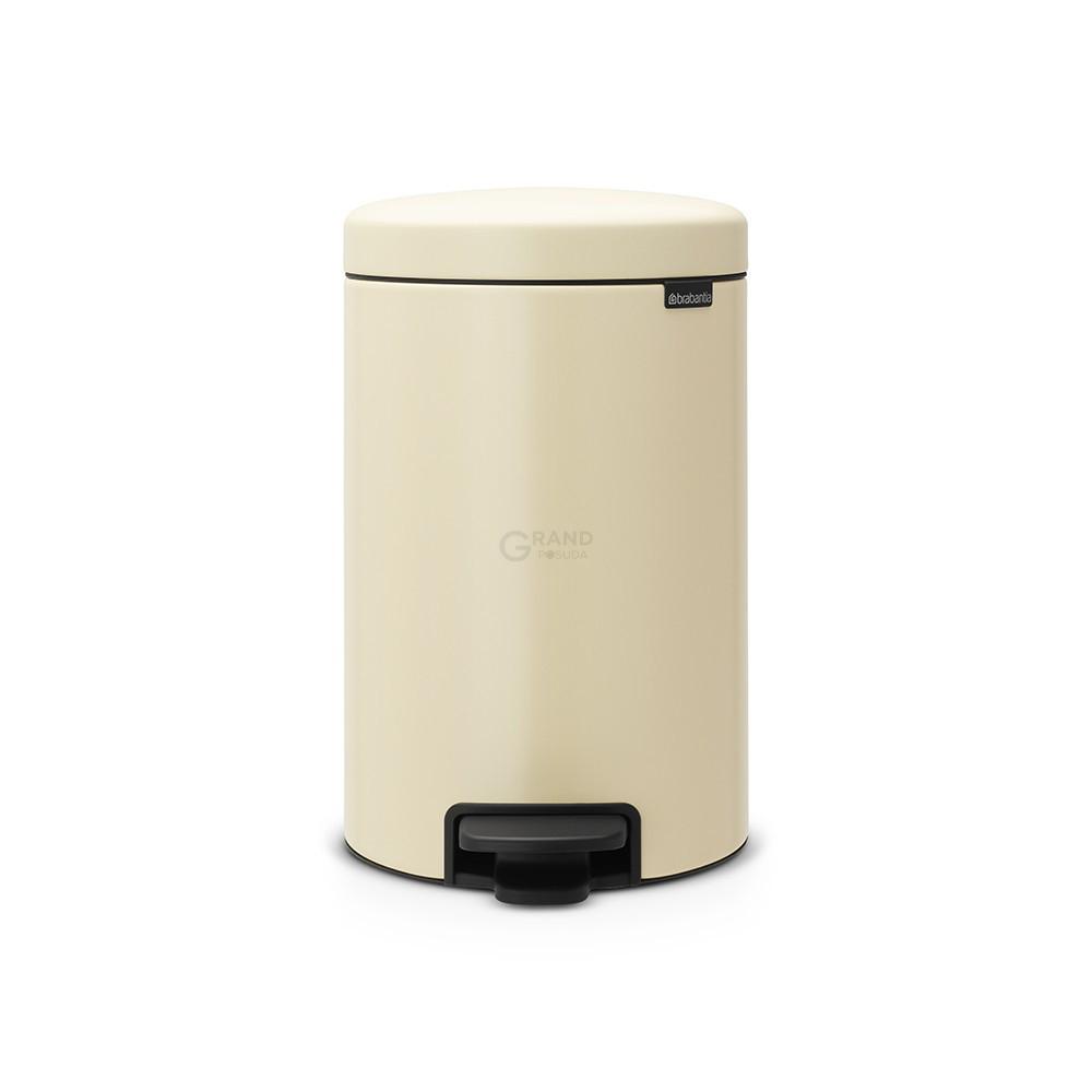 Brabantia Сміттєвий бак з педаллю 12 л безшумний мигдальний NewIcon | https://grandposuda.com.ua