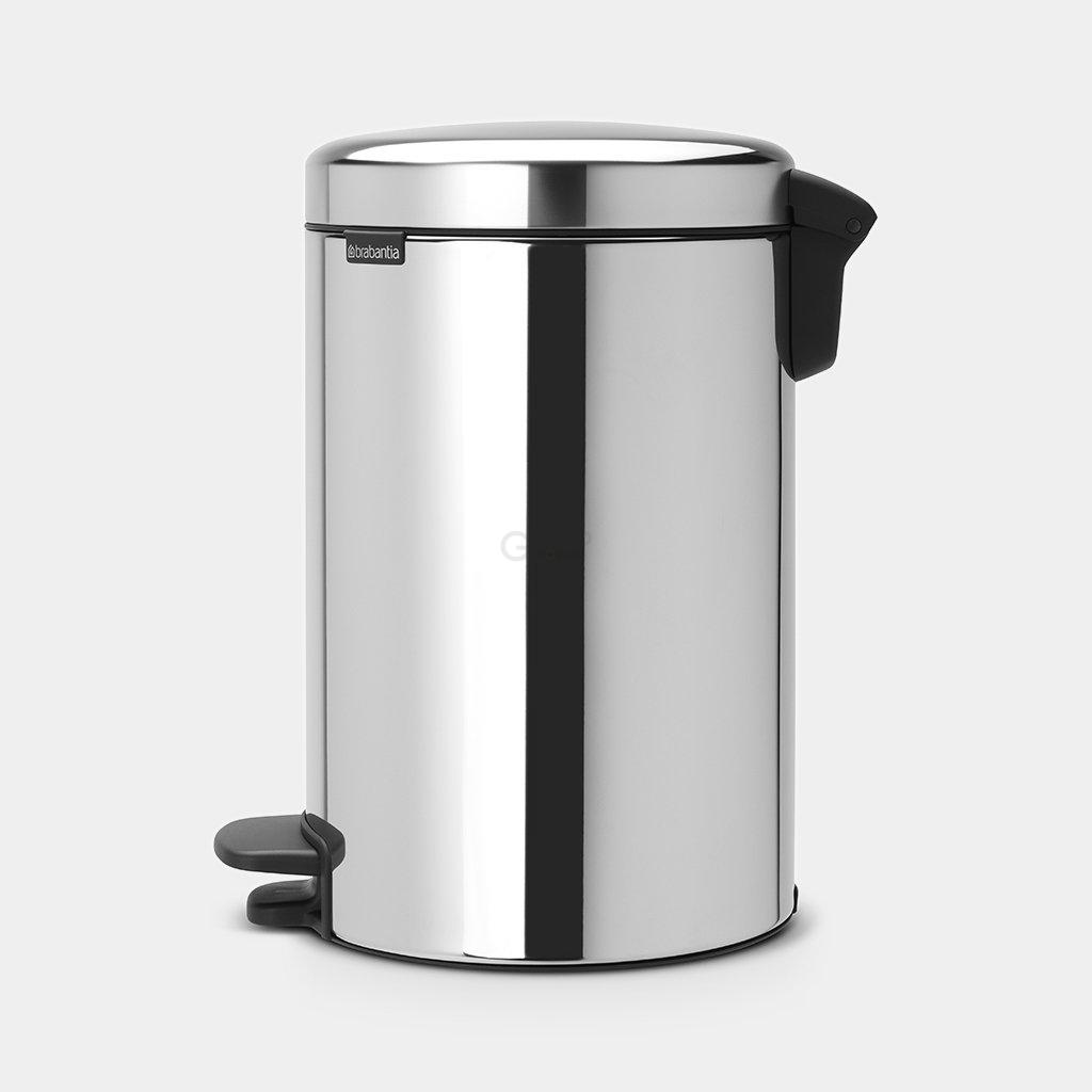 Brabantia Сміттєвий бак з педаллю 12 л безшумний сталевий глянсовий NewIcon | https://grandposuda.com.ua