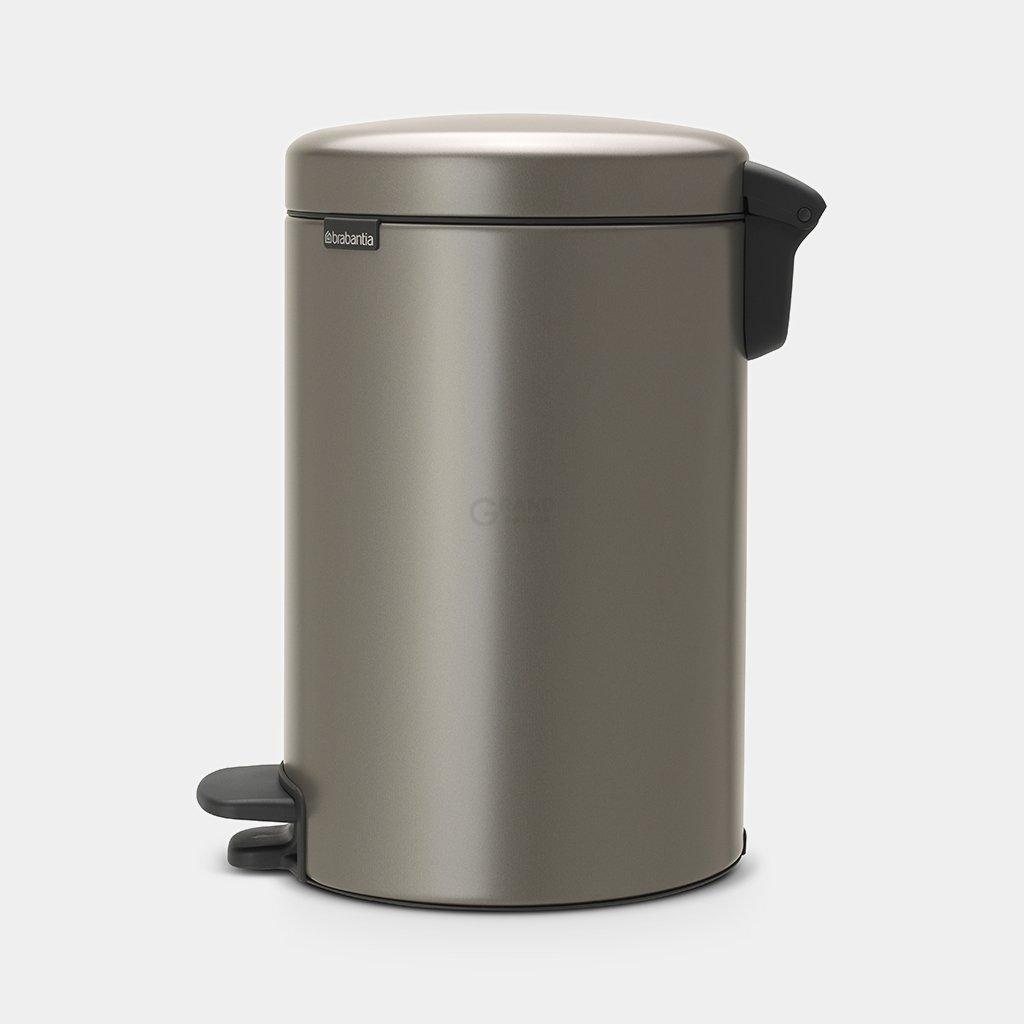 Brabantia Сміттєвий бак з педаллю 12 л безшумний платиновий NewIcon | https://grandposuda.com.ua