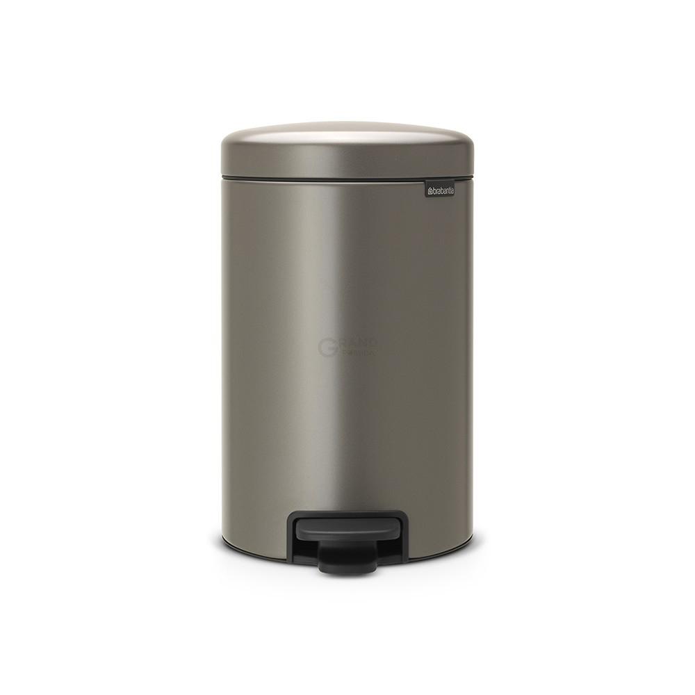 Brabantia Сміттєвий бак з педаллю 12 л безшумний платиновий NewIcon | https://grandposuda.com.ua
