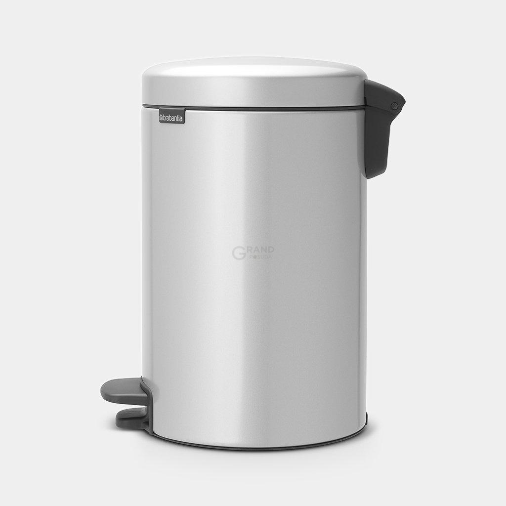 Brabantia Сміттєвий бак з педаллю 12 л безшумний сірий металік NewIcon | https://grandposuda.com.ua