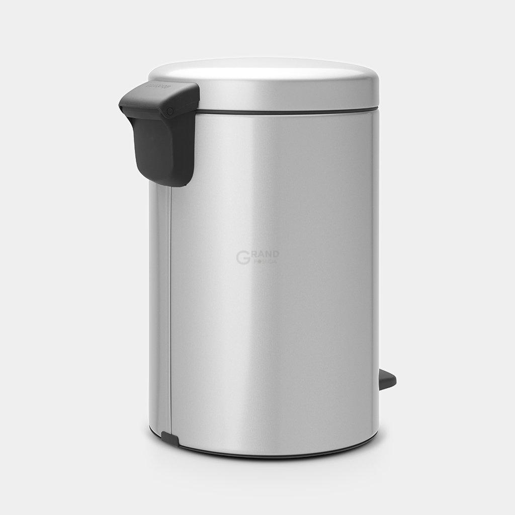 Brabantia Сміттєвий бак з педаллю 12 л безшумний сірий металік NewIcon | https://grandposuda.com.ua