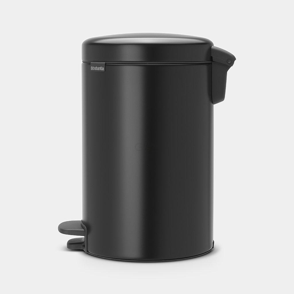 Brabantia Сміттєвий бак з педаллю 12 л безшумний чорний матовий NewIcon | https://grandposuda.com.ua