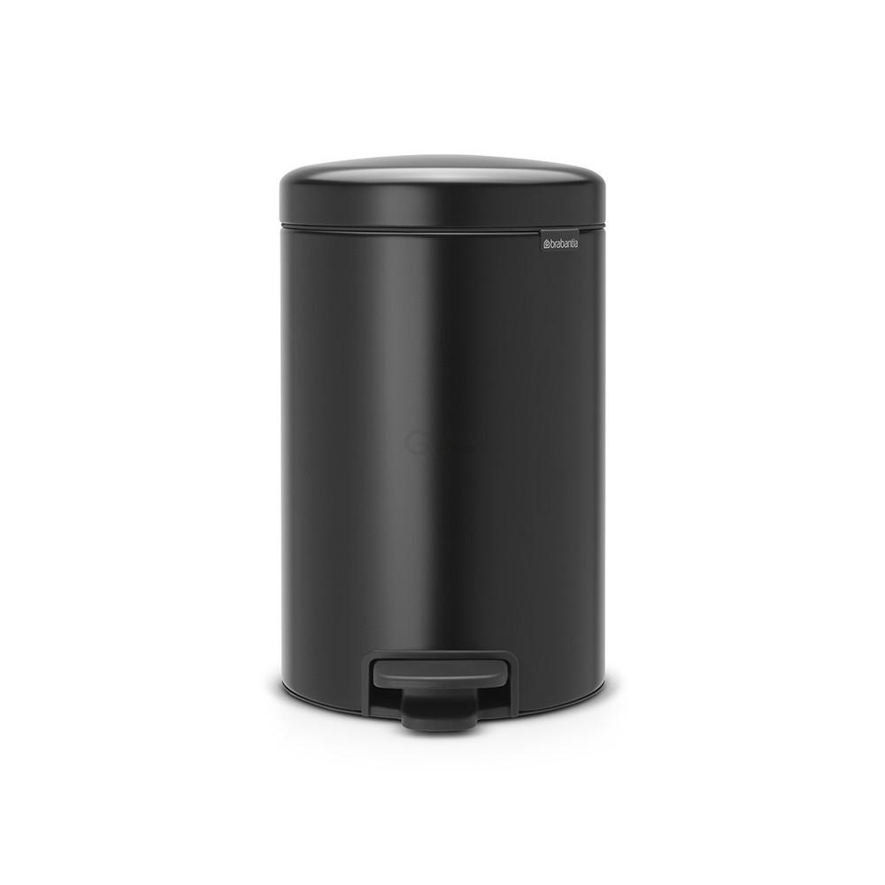 Brabantia Сміттєвий бак з педаллю 12 л безшумний чорний матовий NewIcon | https://grandposuda.com.ua