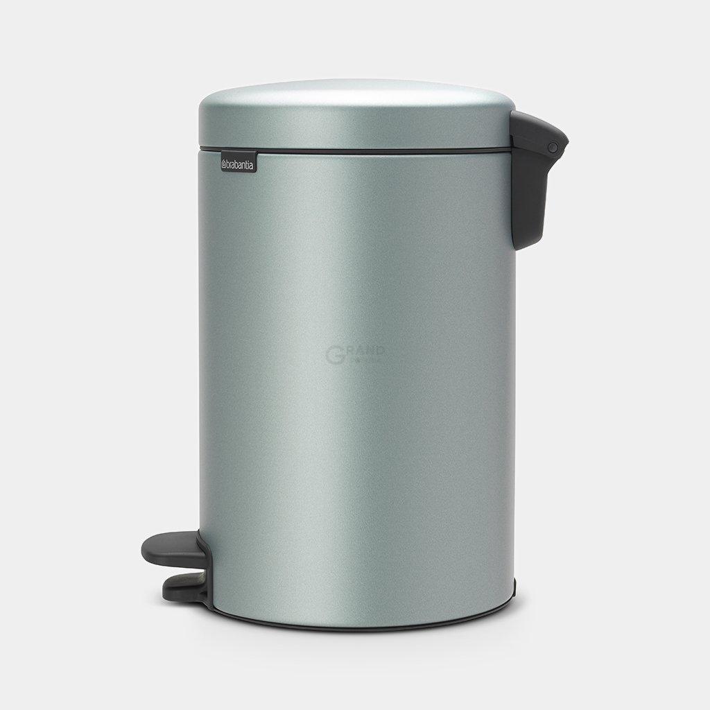 Brabantia Сміттєвий бак з педаллю 12 л безшумний мятний металік NewIcon | https://grandposuda.com.ua