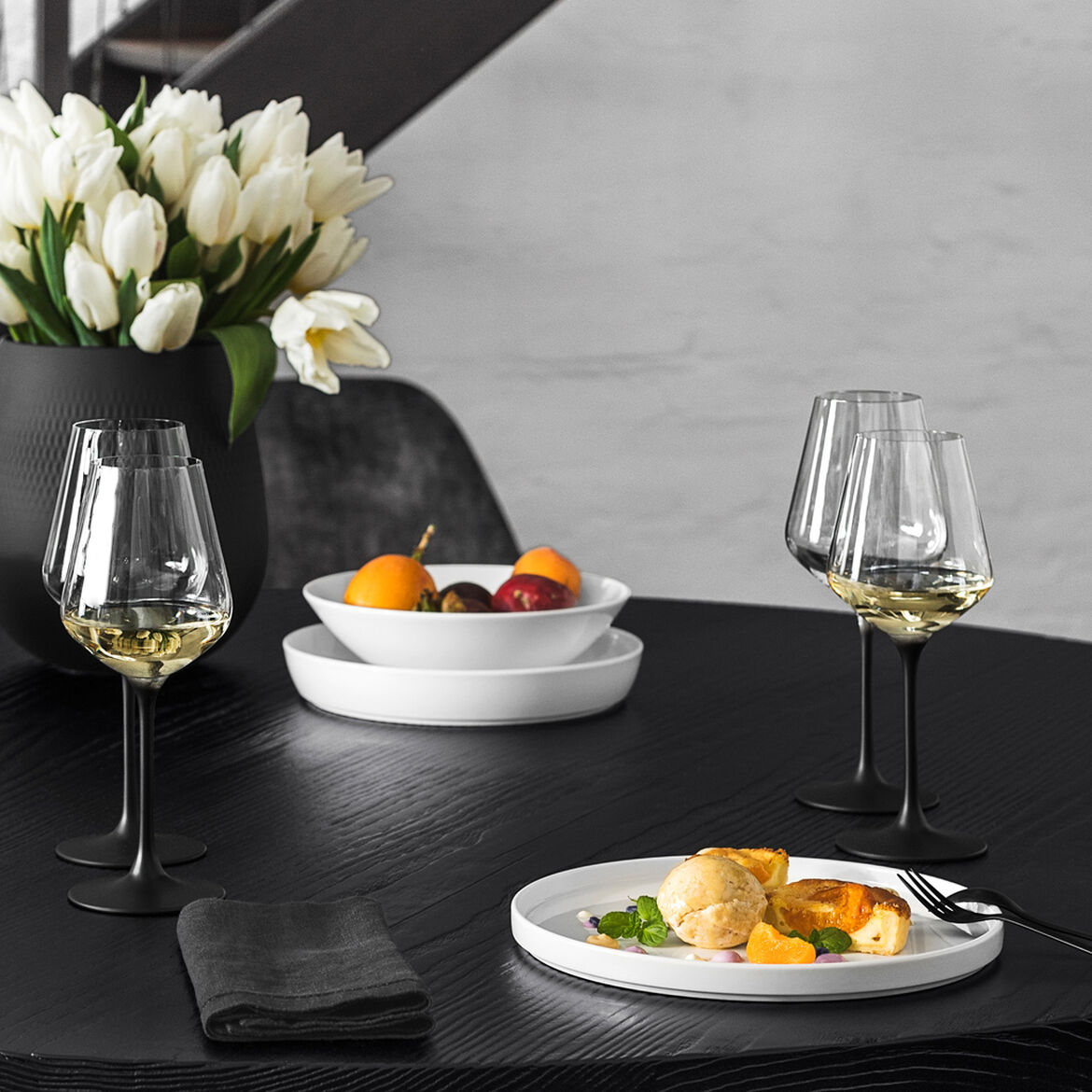 Villeroy & Boch Набір з 4 келихів для білого вина 380 мл Manufacture Rock | https://grandposuda.com.ua
