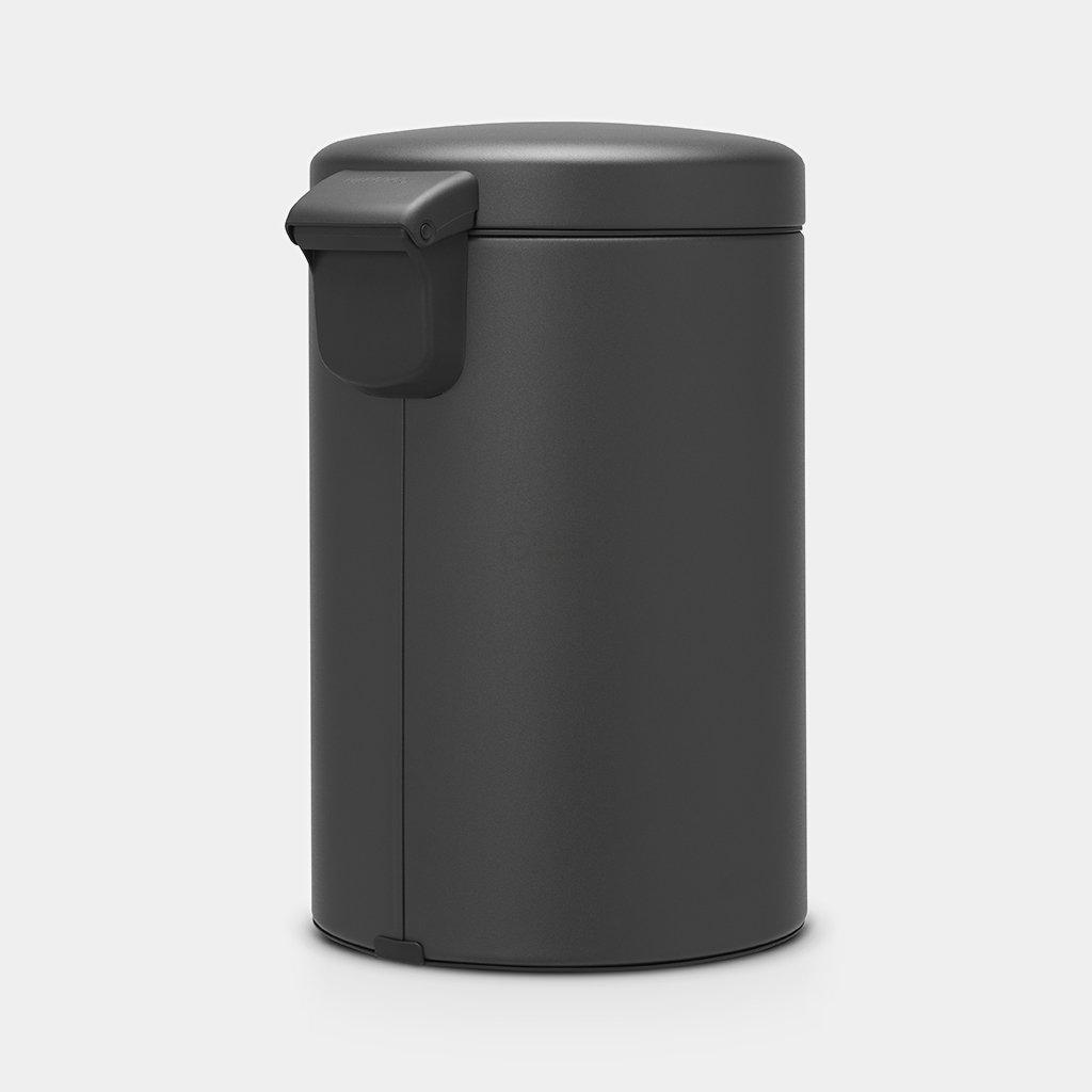 Brabantia Сміттєвий бак з педаллю 12 л безшумний мінерально-графітовий NewIcon | https://grandposuda.com.ua