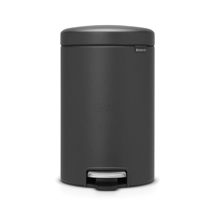 Brabantia Сміттєвий бак з педаллю 12 л безшумний мінерально-графітовий NewIcon | https://grandposuda.com.ua