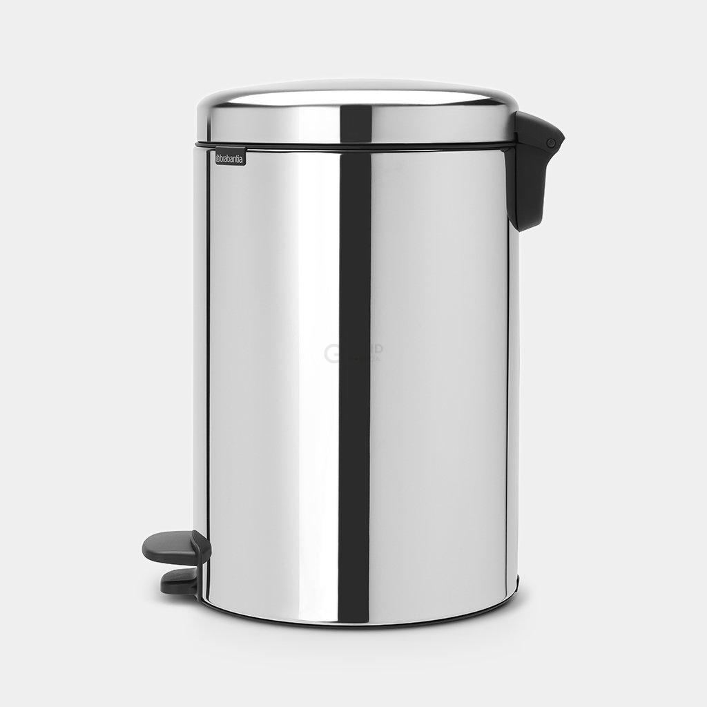 Brabantia Сміттєвий бак з педаллю 20 л безшумний сталевий глянсовий NewIcon | https://grandposuda.com.ua