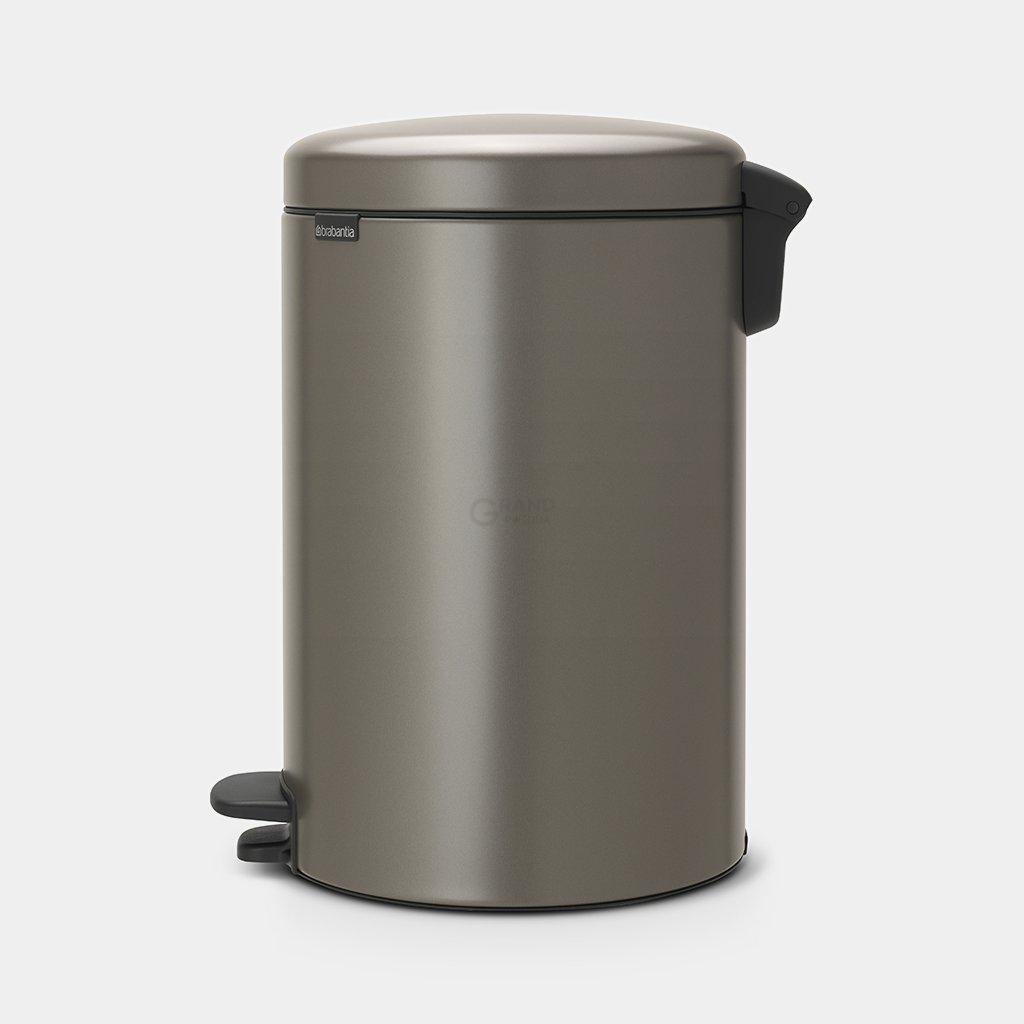 Brabantia Сміттєвий бак з педаллю 20 л безшумний платиновий NewIcon | https://grandposuda.com.ua