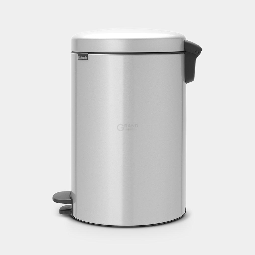 Brabantia Сміттєвий бак з педаллю 20 л безшумний сірий металік NewIcon | https://grandposuda.com.ua