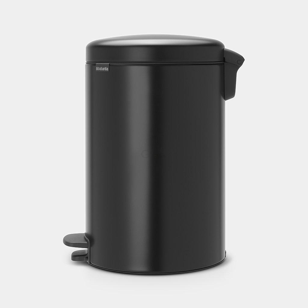 Brabantia Сміттєвий бак з педаллю 20 л безшумний чорний матовий NewIcon | https://grandposuda.com.ua