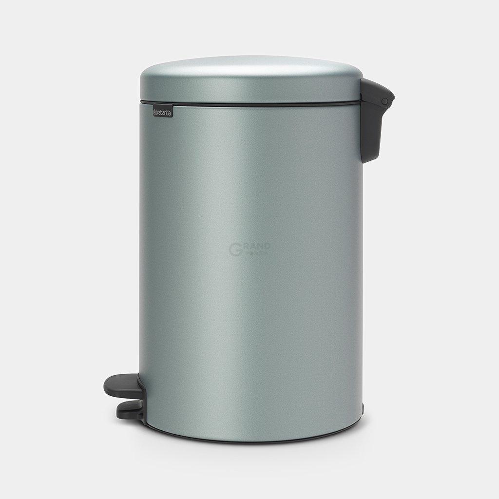 Brabantia Сміттєвий бак з педаллю 20 л безшумний мятний металік NewIcon | https://grandposuda.com.ua
