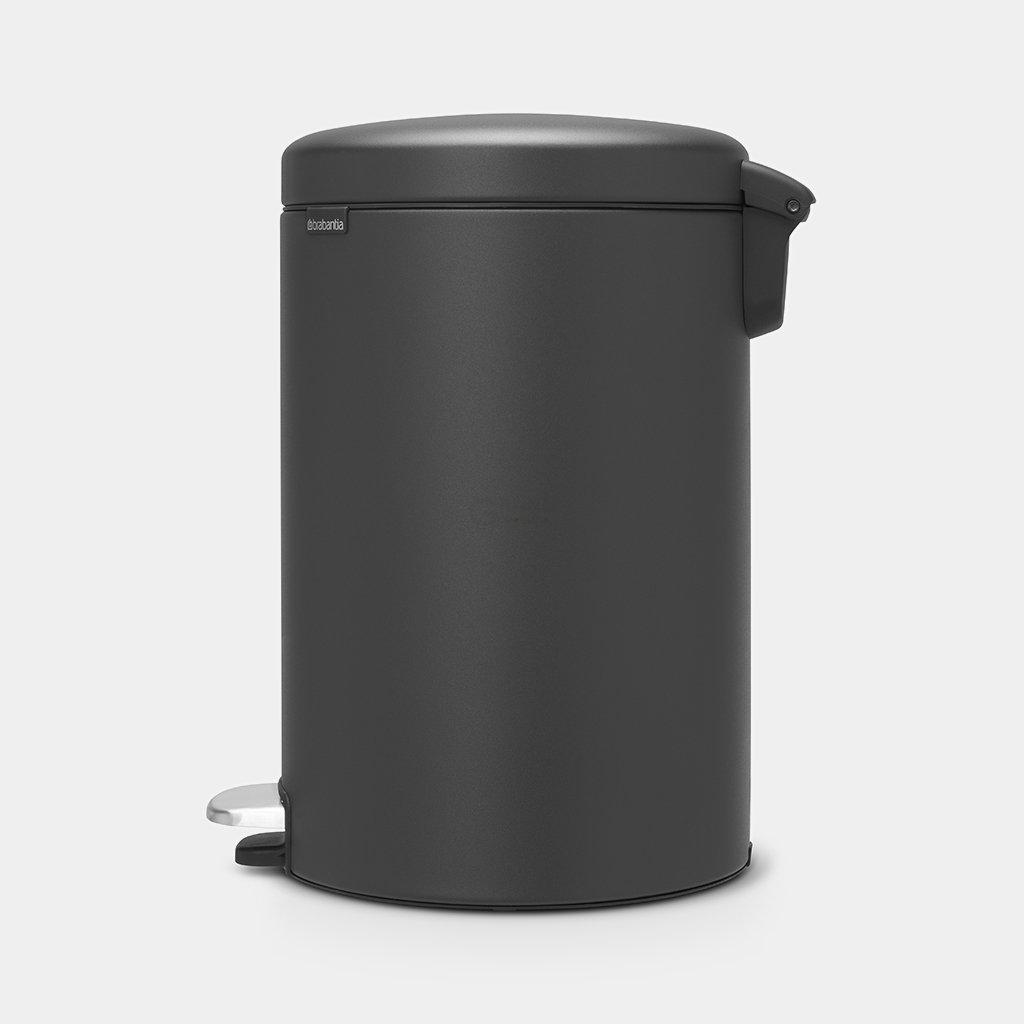 Brabantia Сміттєвий бак з педаллю 20 л безшумний мінерально-графітовий NewIcon | https://grandposuda.com.ua