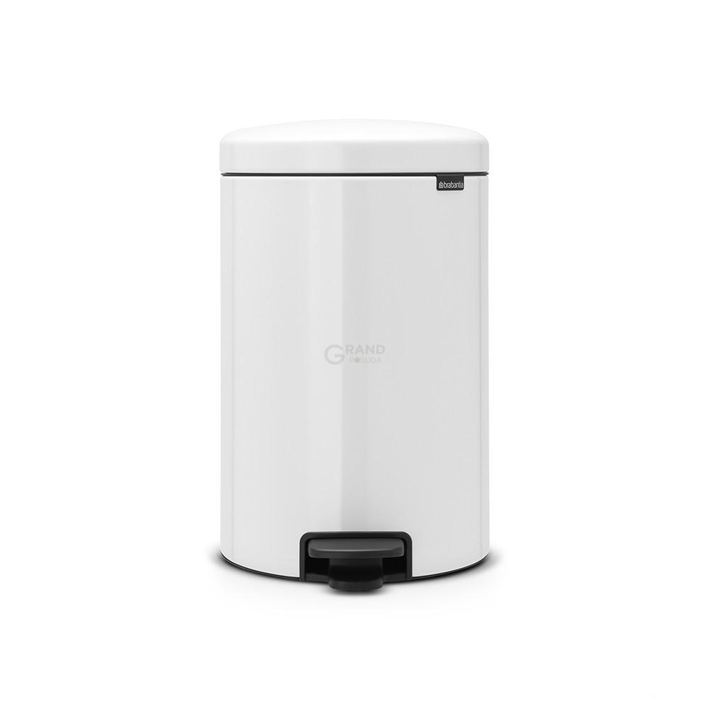 Brabantia Сміттєвий бак з педаллю 20 л безшумний з металевим внутрішнім відром білий NewIcon | https://grandposuda.com.ua