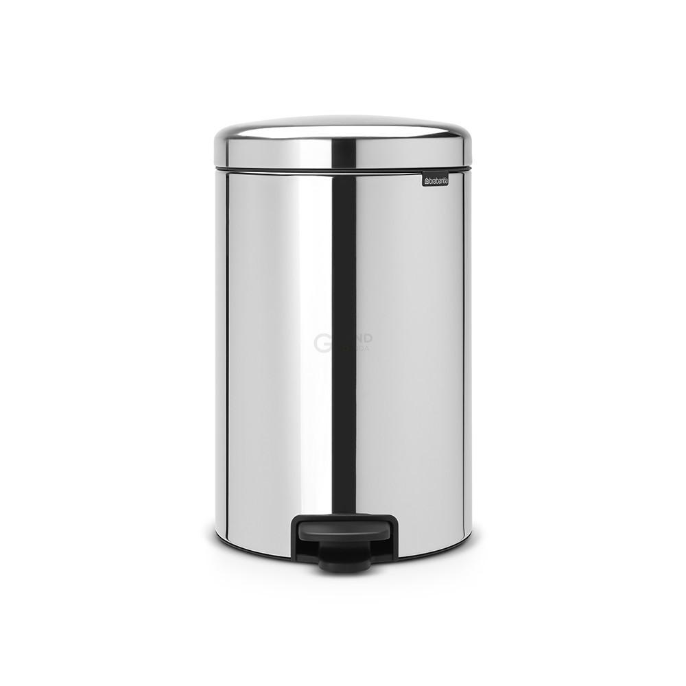 Brabantia Сміттєвий бак з педаллю 20 л безшумний з металевим внутрішнім відром сталевий глянсовий NewIcon | https://grandposuda.com.ua