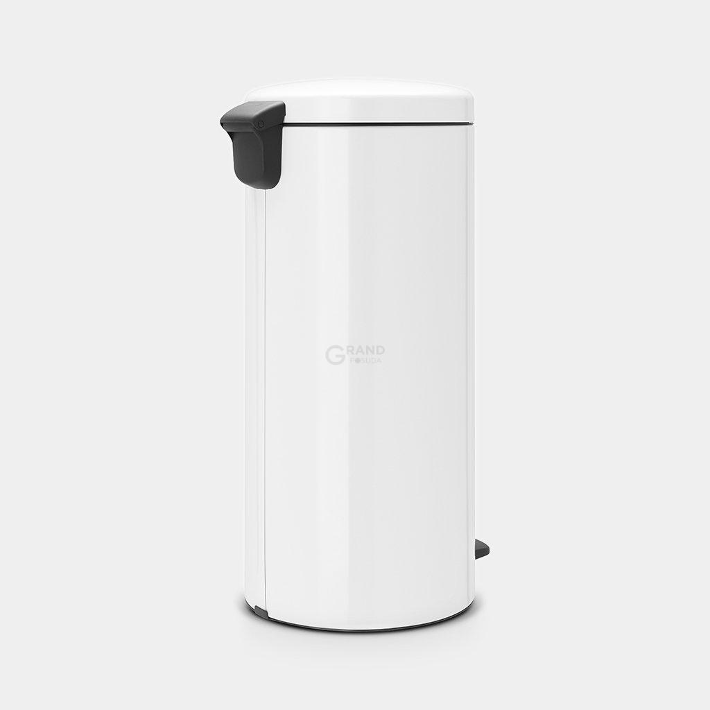Brabantia Сміттєвий бак з педаллю 30 л безшумний з металевим внутрішнім відром білий NewIcon | https://grandposuda.com.ua