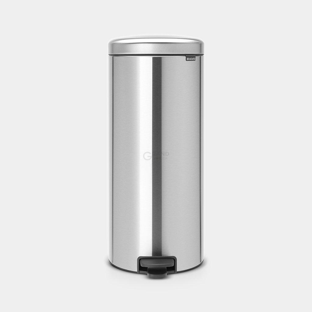 Brabantia Сміттєвий бак з педаллю 30 л безшумний з металевим внутрішнім відром сталевий глянсовий NewIcon | https://grandposuda.com.ua