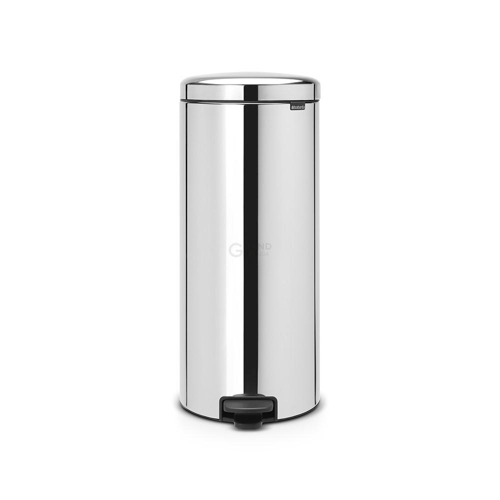 Brabantia Сміттєвий бак з педаллю 30 л безшумний з металевим внутрішнім відром сталевий глянсовий NewIcon | https://grandposuda.com.ua