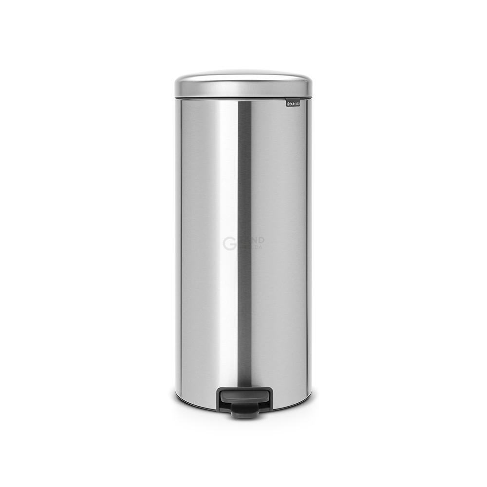 Brabantia Сміттєвий бак з педаллю 30 л безшумний з металевим внутрішнім відром матова сталь NewIcon | https://grandposuda.com.ua