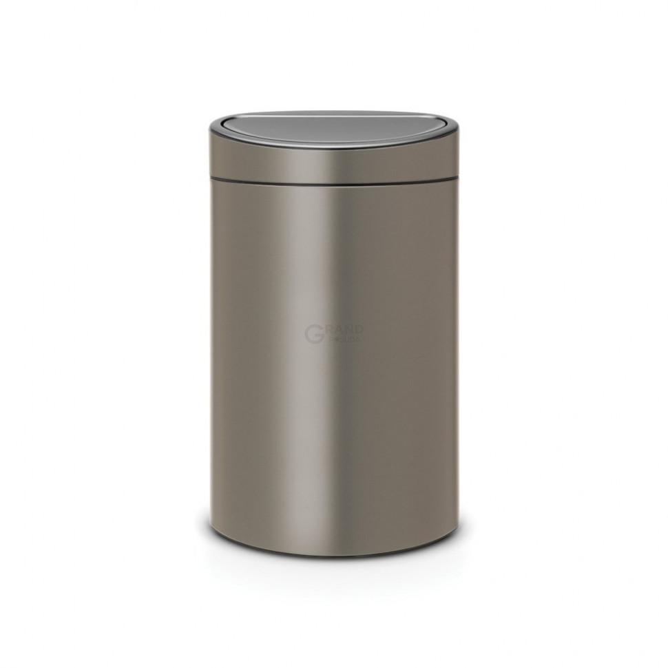Brabantia Сміттєвий бак 40 л платиновий Touch Bin | https://grandposuda.com.ua