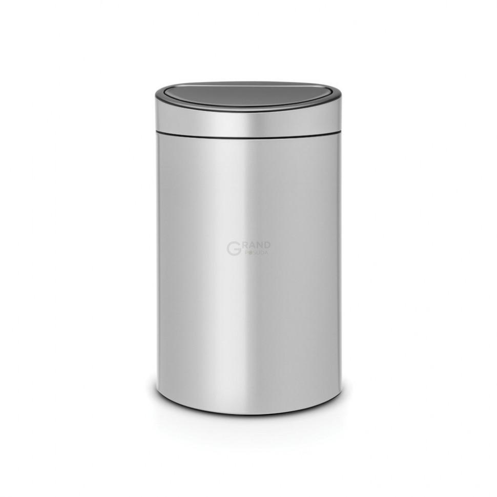 Brabantia Сміттєвий бак 40 л сірий металік Touch Bin | https://grandposuda.com.ua
