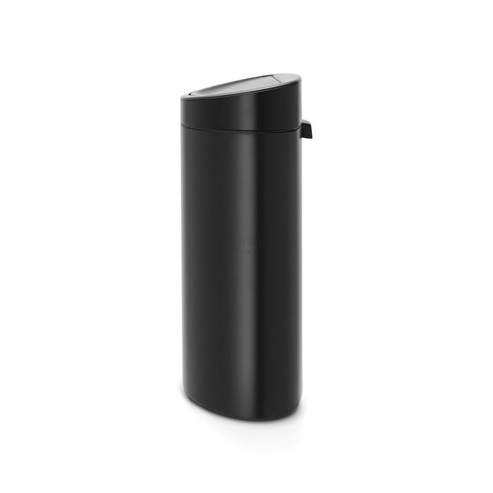 Brabantia Сміттєвий бак 40 л чорний матовий Touch Bin | https://grandposuda.com.ua