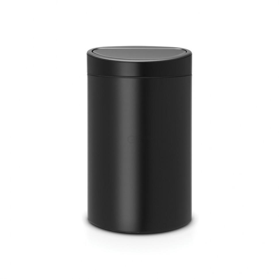 Brabantia Сміттєвий бак 40 л чорний матовий Touch Bin | https://grandposuda.com.ua
