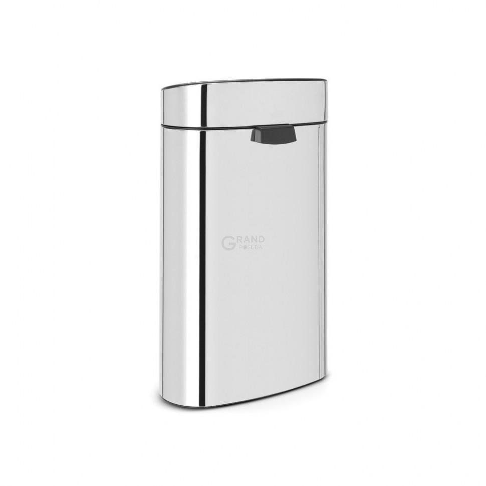Brabantia Двосекційний сміттєвий бак 10 і 23 л глянсовий сталевий Touch Bin | https://grandposuda.com.ua
