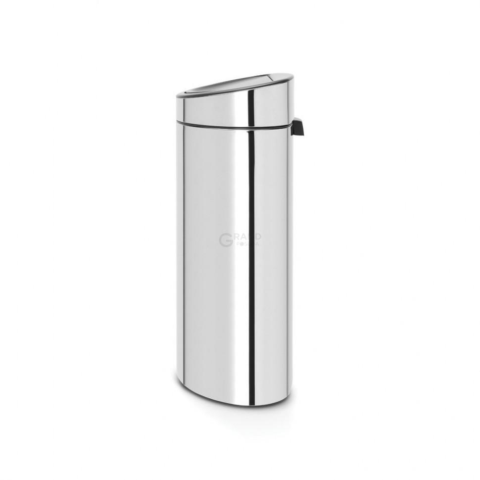 Brabantia Двосекційний сміттєвий бак 10 і 23 л глянсовий сталевий Touch Bin | https://grandposuda.com.ua
