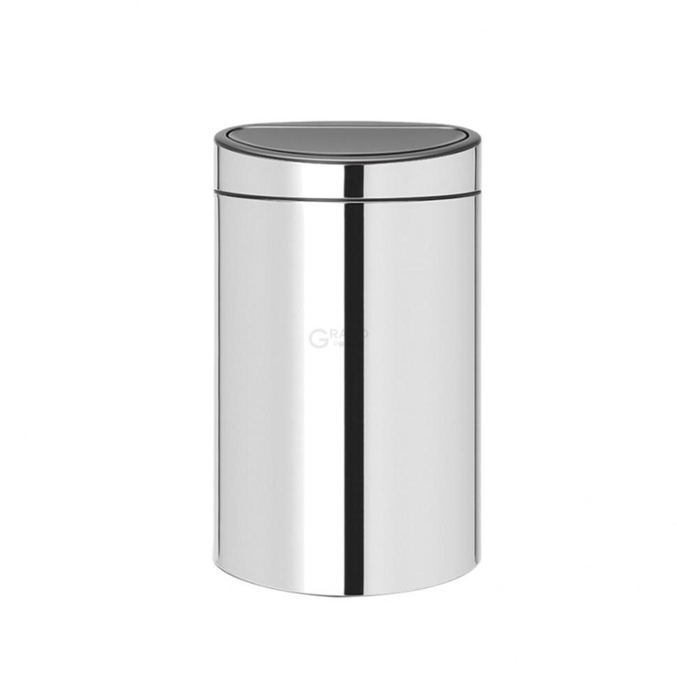 Brabantia Двосекційний сміттєвий бак 10 і 23 л глянсовий сталевий Touch Bin | https://grandposuda.com.ua