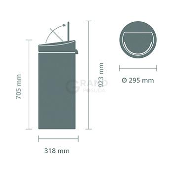Brabantia Сміттєвий бак 30 л білий Touch Bin | https://grandposuda.com.ua