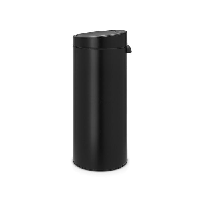 Brabantia Сміттєвий бак 30 л чорний матовий Touch Bin | https://grandposuda.com.ua