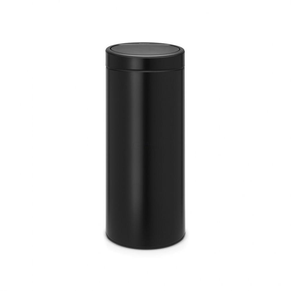 Brabantia Сміттєвий бак 30 л чорний матовий Touch Bin | https://grandposuda.com.ua