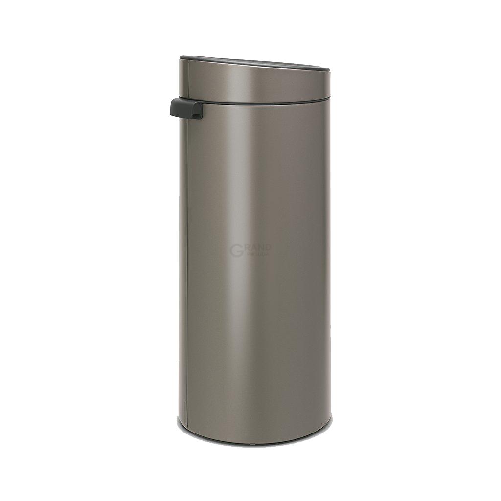 Brabantia Сміттєвий бак 30 л платиновий Touch Bin | https://grandposuda.com.ua