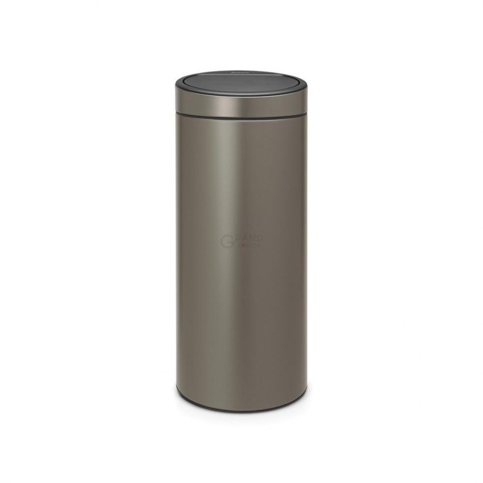 Brabantia Сміттєвий бак 30 л платиновий Touch Bin | https://grandposuda.com.ua