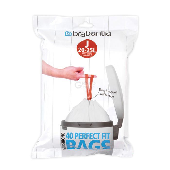 Brabantia Пакети для сміття, 23 л, розмір J 40 шт білих | https://grandposuda.com.ua