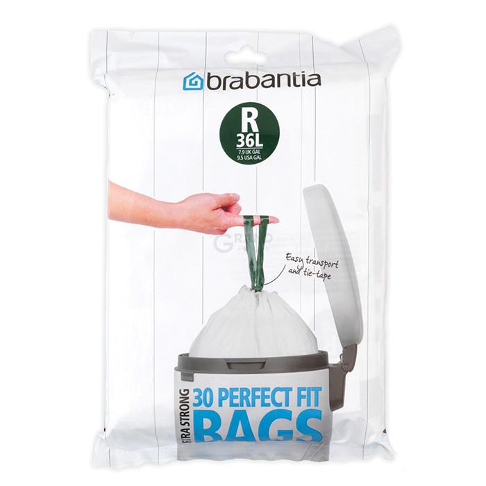 Brabantia Пакети для сміття, 36 л, розмір R 30 шт білих | https://grandposuda.com.ua