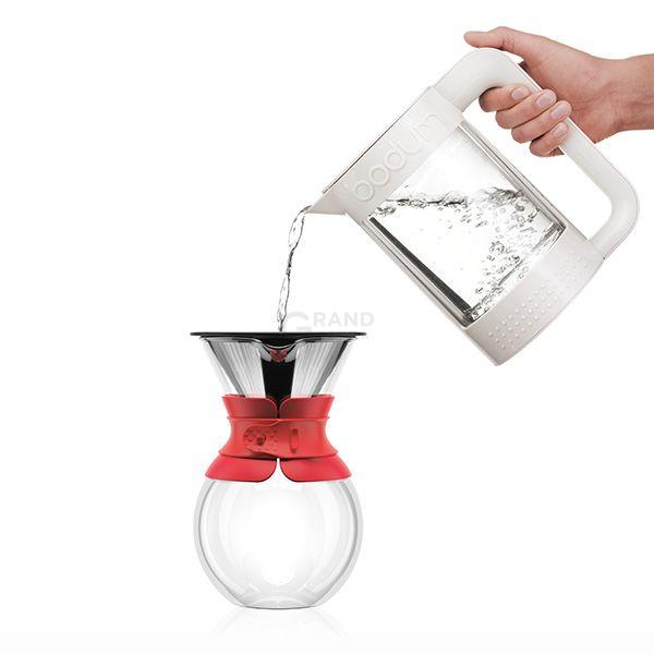 Bodum Кофейник с фильтром с силиконовой защитой, 1 л, Pour Over | https://grandposuda.com.ua