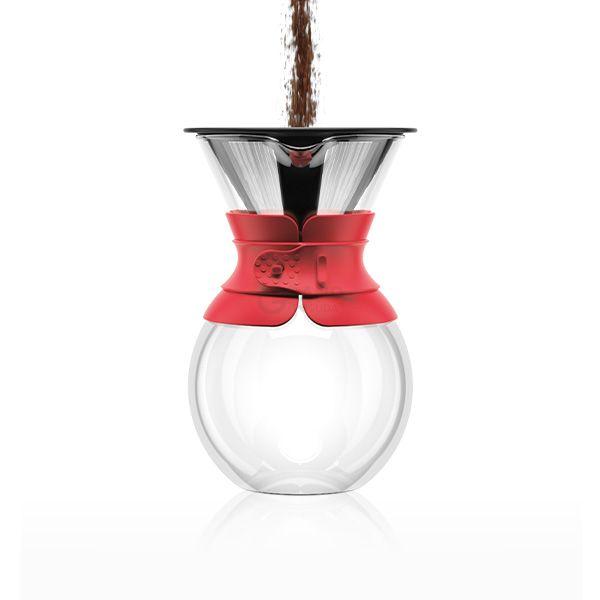 Bodum Кофейник с фильтром с силиконовой защитой, 1 л, Pour Over | https://grandposuda.com.ua