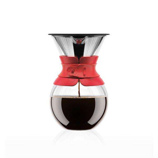 Bodum Кофейник с фильтром с силиконовой защитой, 1 л, Pour Over | https://grandposuda.com.ua