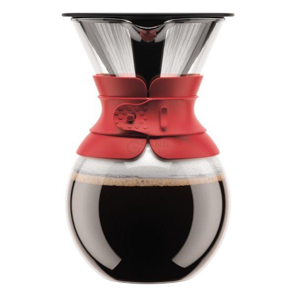 Bodum Кофейник с фильтром с силиконовой защитой, 1 л, Pour Over | https://grandposuda.com.ua