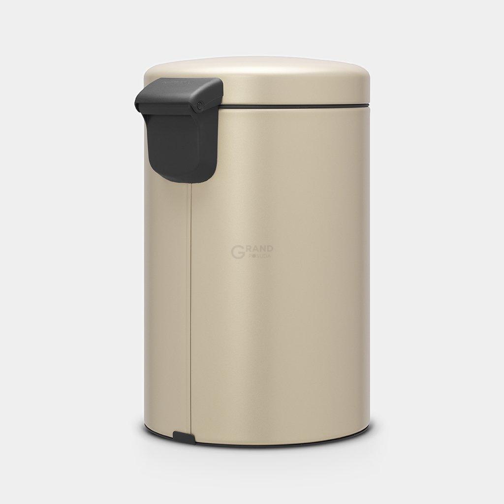 Brabantia Сміттєвий бак з педаллю 12 л безшумний мінерально-золотий NewIcon | https://grandposuda.com.ua