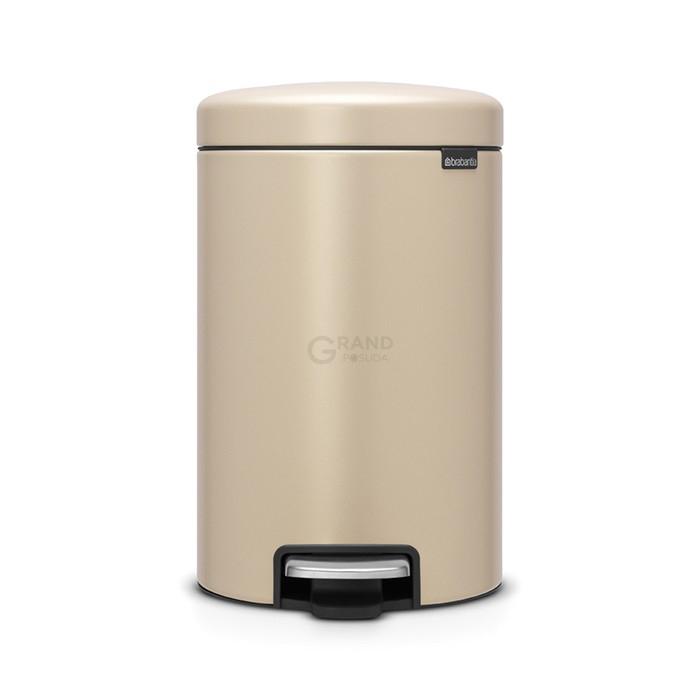 Brabantia Сміттєвий бак з педаллю 12 л безшумний мінерально-золотий NewIcon | https://grandposuda.com.ua