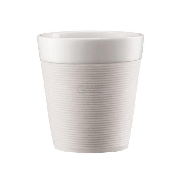 Bodum Набор кружек с силиконовой защитой белых 0,17 л, 2 предмета, Bistro | https://grandposuda.com.ua