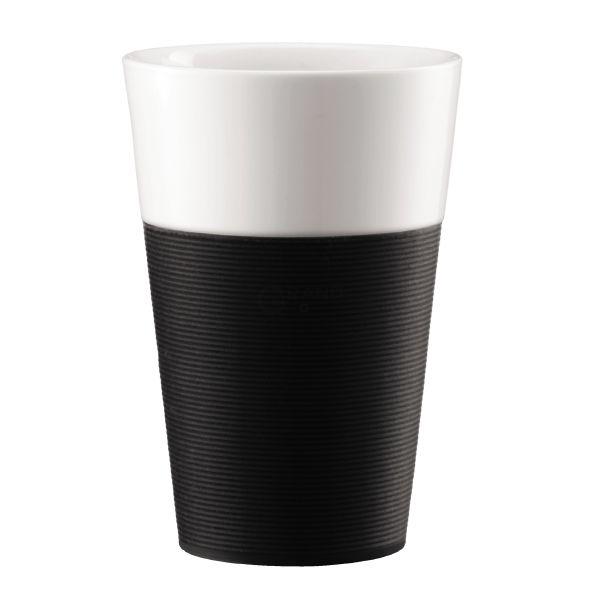 Bodum Набор кружек с силиконовой защитой, черные, 0,6 л, 2 предмета, Bistro | https://grandposuda.com.ua
